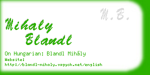 mihaly blandl business card